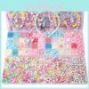 Children Crafting Bead Set Colorful Plastic Materials Handmade Gift Accessories