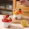 Mushroom Fruit Fork Set 304 Stainless Steel Cute Dessert Forks with Storage Jar Home Kitchen Accessories