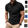 Men's Summer Polo Shirt with a Collar and Buttons, Featuring a Sleeve Pocket