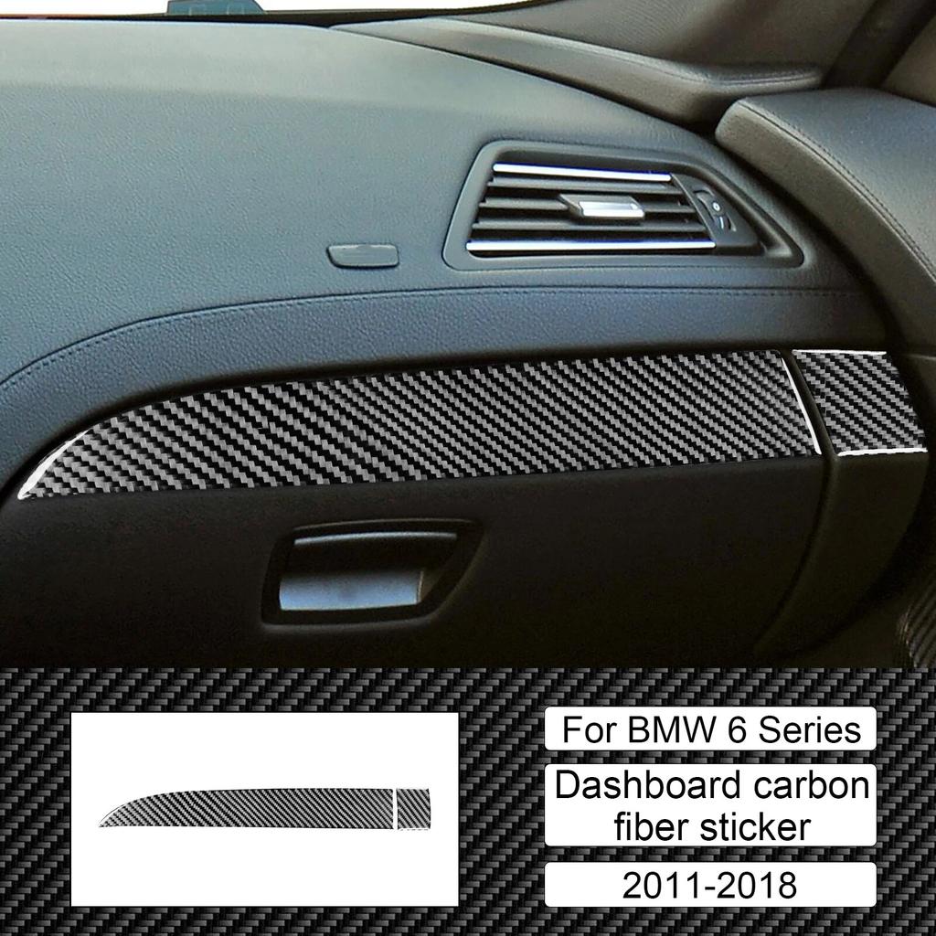 For BMW 6 Series M6 F12 F13 F06 2011-2018 M Sport Carbon Fiber Stickers Co-Pilot Instrument Panel 2 Pcs Car Styling Accessories