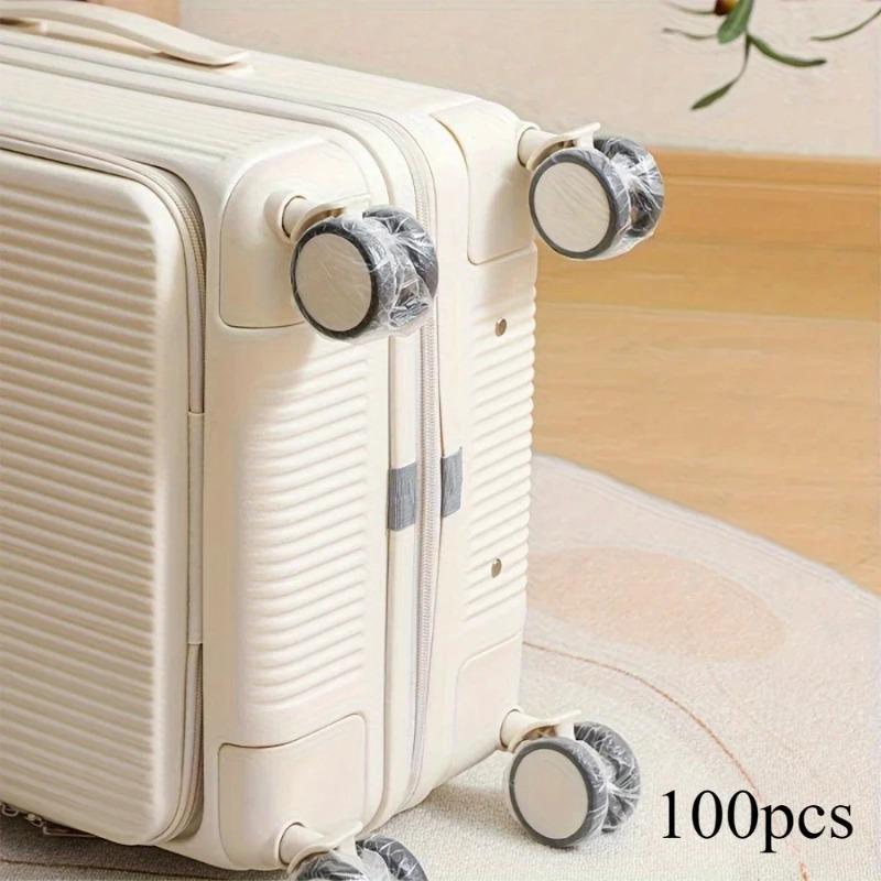 

50/100pcs Disposable Luggage Wheel Protective Cover Dust-proof Cover Universal Wheel Cover Luggage Foot Cover Protective Film