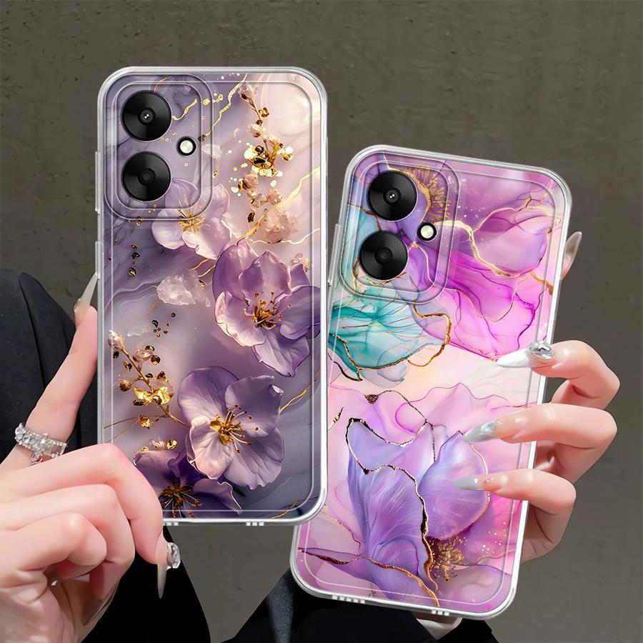 Flower Marble Case for Xiaomi Mi 11 Lite 11T Pro Soft Phone Cover