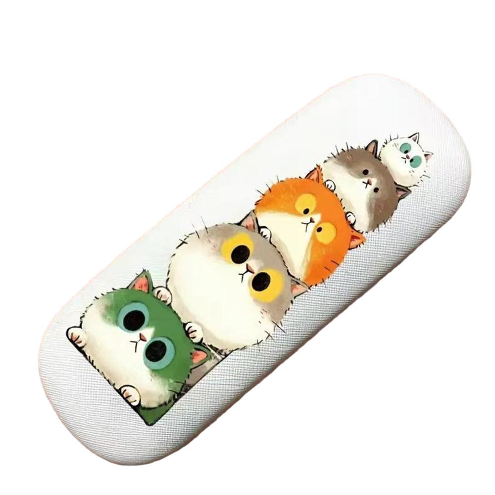 KLASSNUM Eyeglasses Storage Round-Headed Eyewear Holder Sunglasses Box Pu Leather Storage Box For Children'S Case Teens Storage
