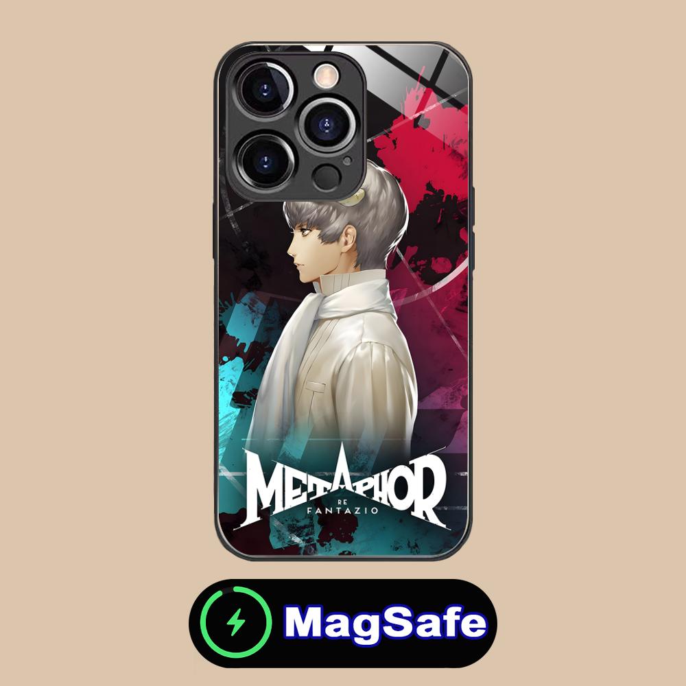 Metaphor ReFantazio Phone Case for iPhone 16 15 14 13 12 11 Pro Max Plus Mini MagSafe Glass Colour Protective Cellphones Cover