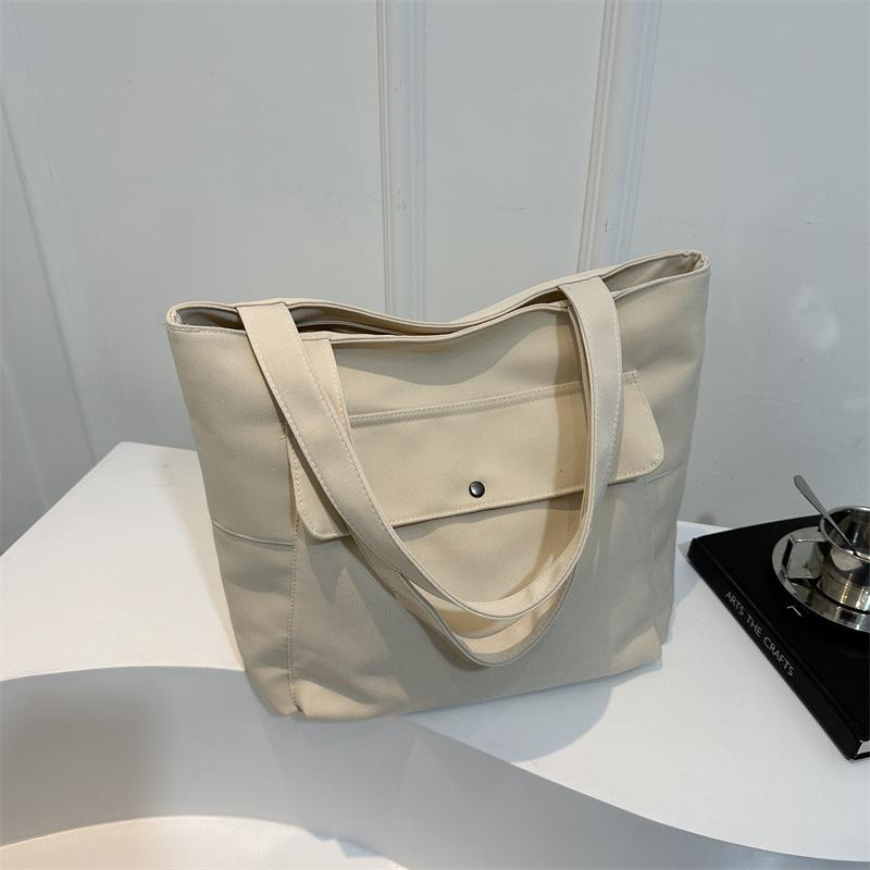 Large Capacity Open Girly Fashion Single Shoulder Shopping Bag Women's Commuter Linen Handbag