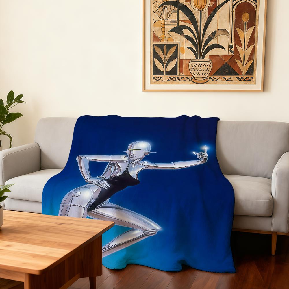 H-Hajime S-Sorayama-ES Art Blanket Super Warm Comfortable Plush Throw Blanket Child Home Sofa Bedroom Gift 30x40in