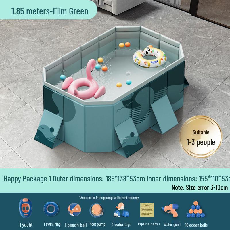 Blue No-Installation Inflatable-Free Family Swimming Pool for Outdoor Home Use - Ready for Immediate Use