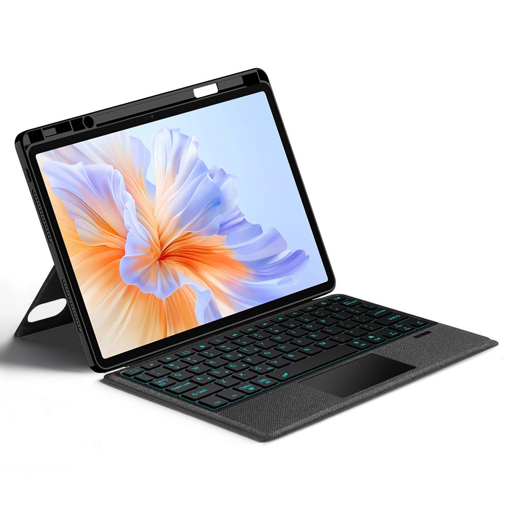 

For Honor Pad V9 Leather Case+Bluetooth-Compatible Keyboard with Backlight Trackpad A