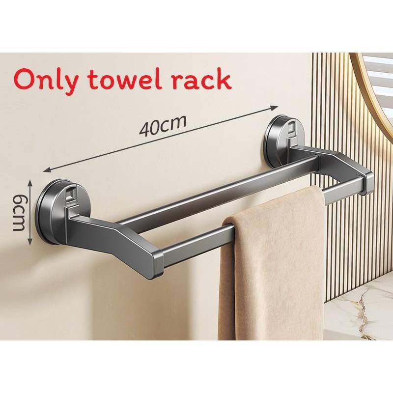 Modern Minimalist Towel Bar With Sucker Mount For Bathroom Storage And Antimildew Function