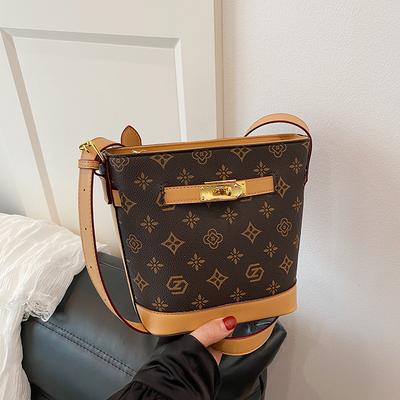 Light Luxury Printed Bag Women's Premium Bucket Bag Fashion Portable Texture Messenger Bag Versatile Single Shoulder Tide