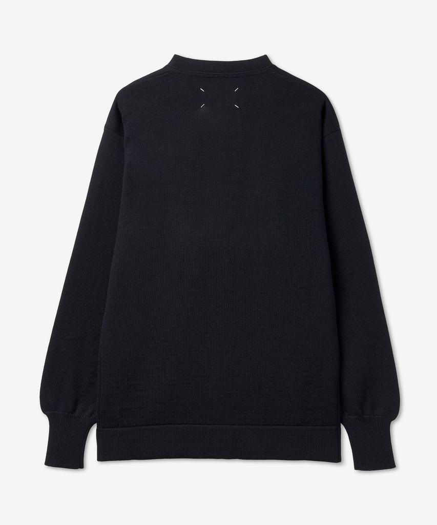 Maison Margiela 4-Stitch Virgin Wool Cardigan - Navy / S50Hp0015M13061511