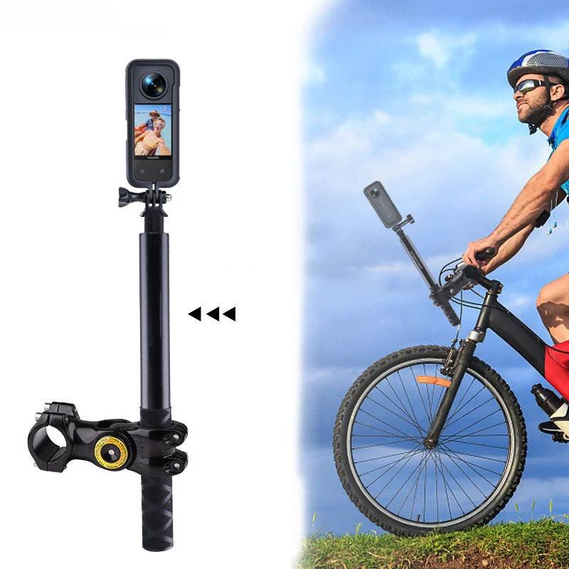 Držák na řídítka motocyklu/kola Neviditelná selfie tyč Monopod pro Insta360 X5 X4 GoPro Hero12 11 10 DJI kamery Příslušenství