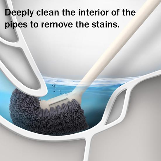 Wall Mounted Toilet Brush, Anti-Slip Handle Curved Soft Bristles Toilet Cleaner, Toilet Grooves Bathroom Brush for Deep Cleaning