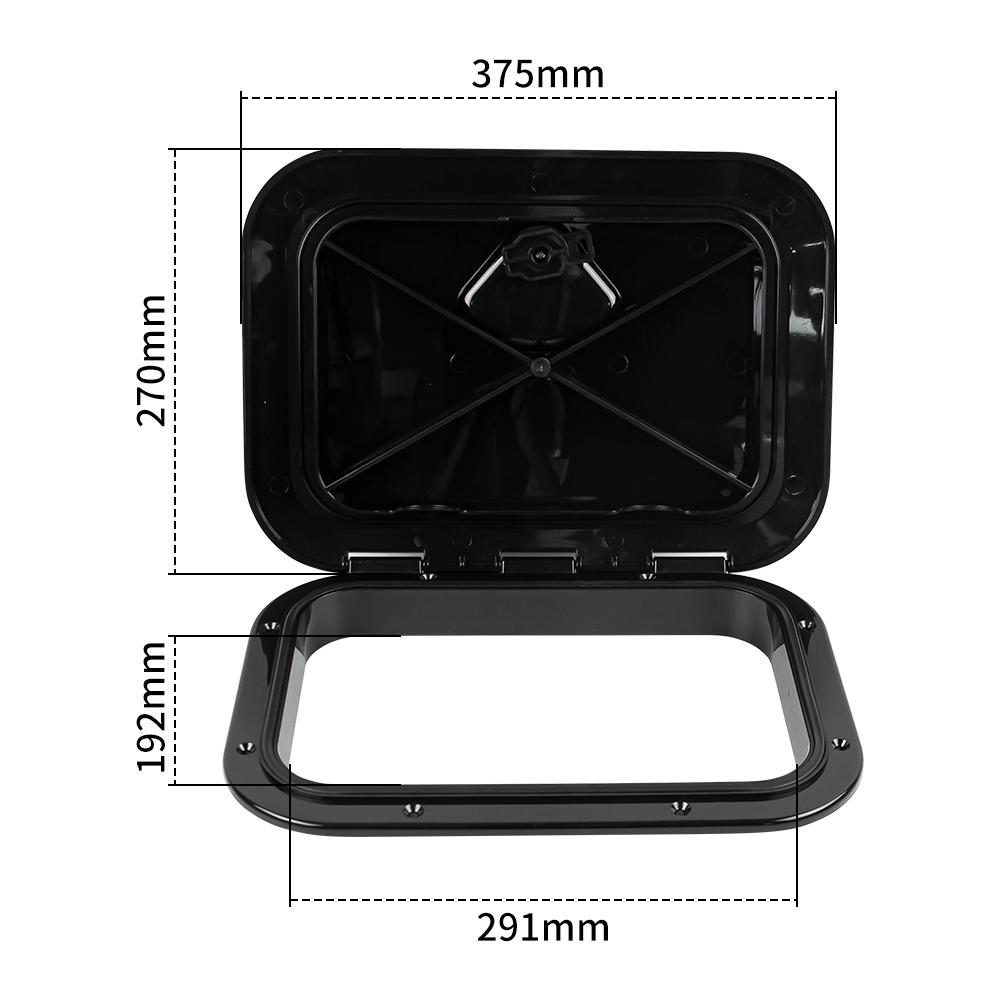 375MM Boat ABS Deck Access Hatch Cover Waterproof Anti-UV Non-Skid pection High Quality Marine Accessories Black 270x375mm