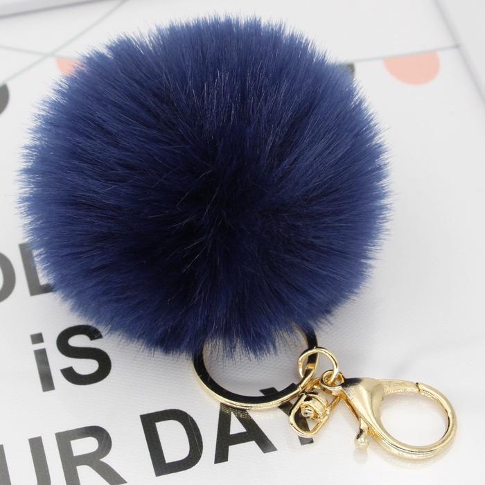 Adorable Cute Soft Rabbit Fur Ball Plush Key Chain For Bags And Car Accessories
