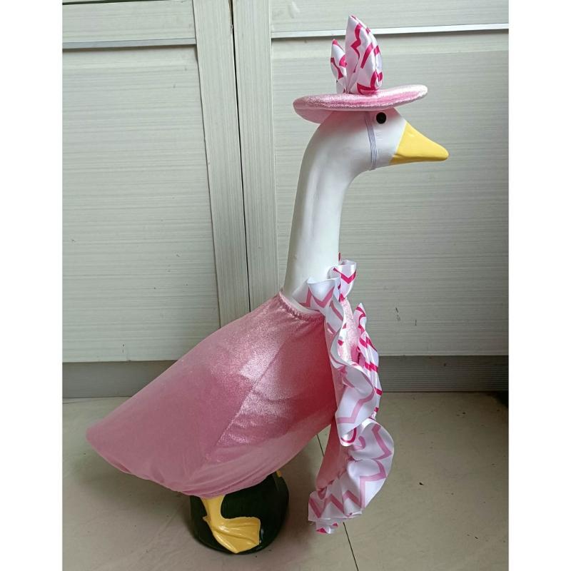 Festiwalowy Różowy Koronkowy Serce Zewnętrzna Statua Gęsi Na Werandę Ogród Walentynkowe Świętowanie Łatwa Instalacja Dekoracja Świąteczna