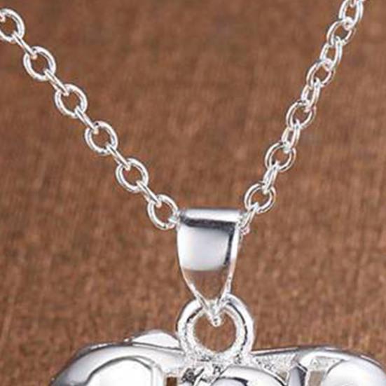 Lucky Elephant Pendant Necklace Hollow Necklace Alloy Animal Elephant Charm Amulet Necklace Friendship Gift for Women