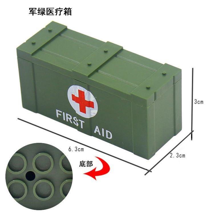 Military Weapon Box Building Block Doll Accessory Box Airdrop Box With Pattern Equipment Gun Ammunition Box Children'S Toy