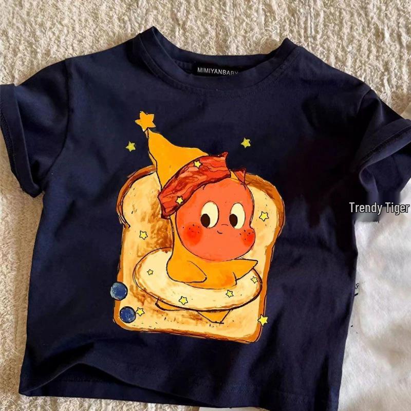 

Футболка из чистого хлопка с японским мультяшным принтом звезды для маленьких и средних детей 100 cm