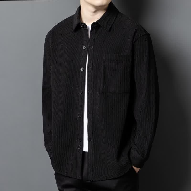 Hengyuanxiang Men's Winter Warm Fleece-Lined Shirt