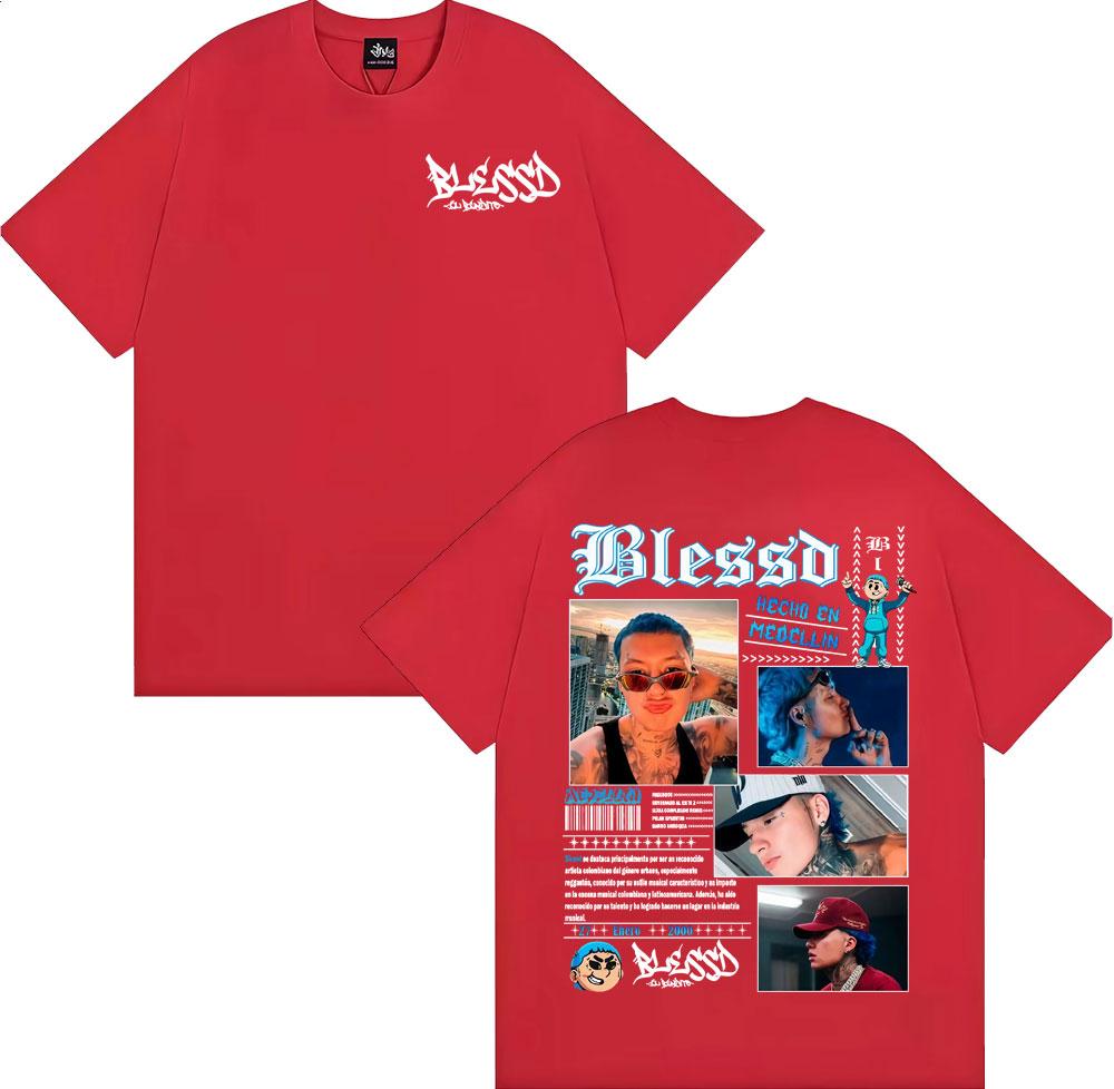 Rapper Blessd Music Album 2025 Tour T Shirts Unisexs Clothing Fashion Hip Hop Punk Tshirt Cotton 100 High Quality Loose T Shirt