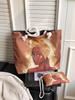 Large Capacity Black Cartoon Face Nylon Shoulder Bag for Women