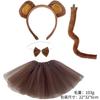 Girls Costume Set with Headband Tie Tail and Skirt for Halloween Party