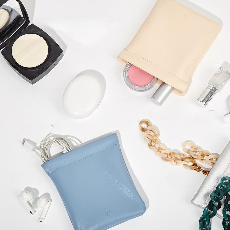 Clutch Mini Lipstick Kosmetikväska Godisfärg PU Läder Förvaringsväska Tampon Sanitetsdyna Påse Smyckesnyckel Hörlurar Organizer
