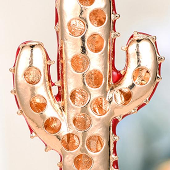 Keychain Sparkling Rhinestones Inlaid Cactus Design Keychain Pendant Enamel Oil Drip Process Smooth Edges Spring Buckle Key Holder Backpacks Accessory