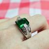 Emerald Men's Ring Fashion Closed Men's Blue Square Men's Ring Ring