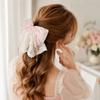 Large Size Bow Hair Claw Chiffon Material Stain Bow Design Chiffon Hairpin Colorful Ponytail Clip Ponytail Clip Everyday Wear
