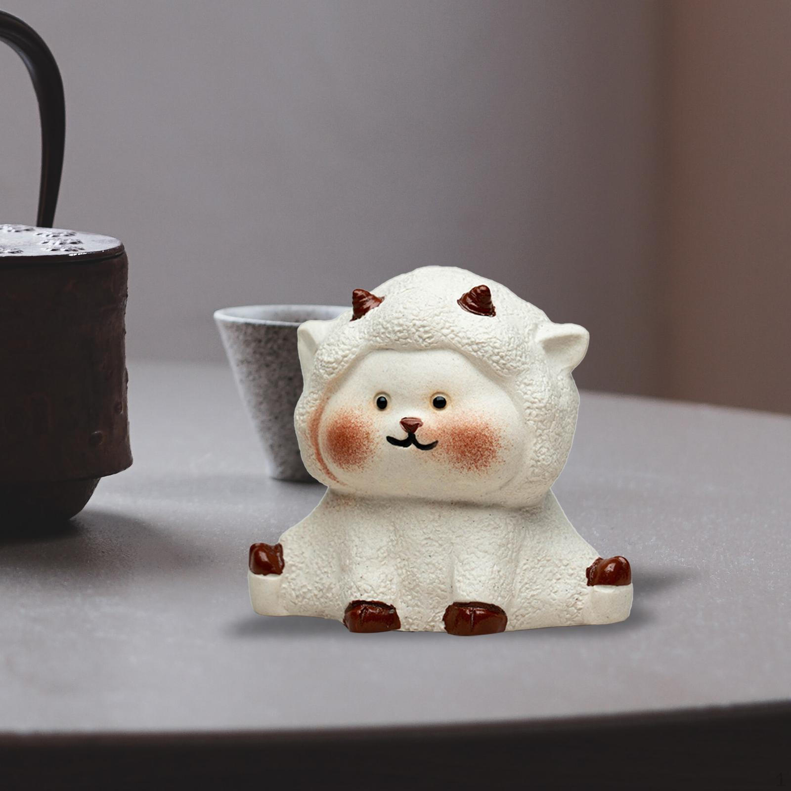 

Handcrafted Sheep Figurine for Tea Enthusiasts - Office Accent Style B