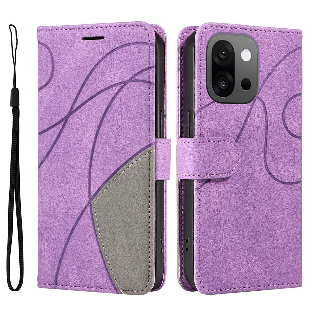 For OnePlus 13T 5G Leather Phone Case Stand Wallet with Bi-colour Splicing Design