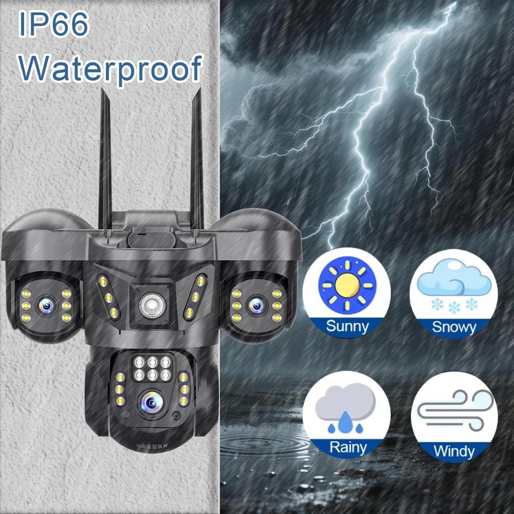 LS VISION 12MP Three Lens 4G Sim IP Camera Outdoor Human Detection WiFi Surveillance Cameras 6K Security Protection Video Monitor V380 Pro