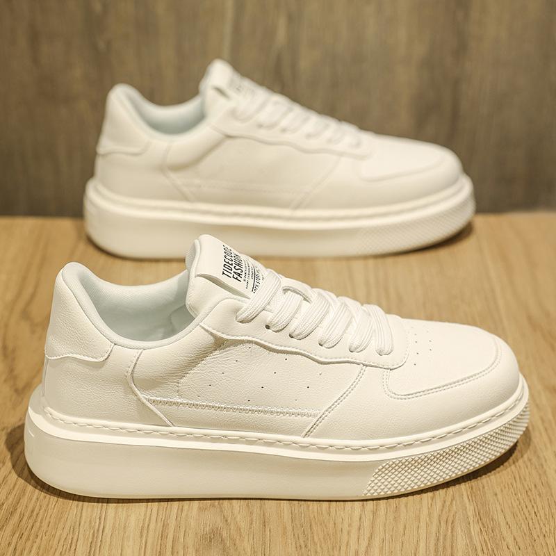 Board Shoes High-end Men's Shoes New Summer Breathable Versatile Casual Shoes Youth Thick Sole Heightening Air Force White Shoes