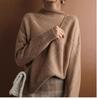Autumn Winter Women's Plus-size Wool Sweater Loose Turtleneck Sweater Pullover Solid Color Wool Knitted Top