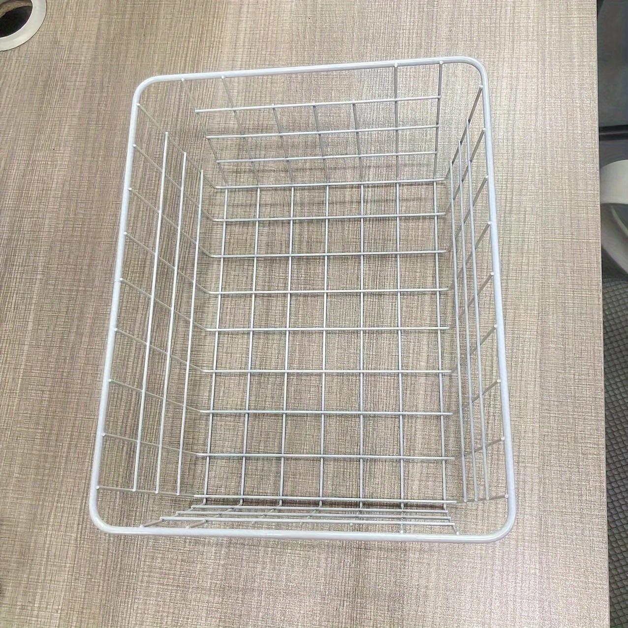 1pc Iron Storage Basket, Kitchen Sundries Snack Storage Basket, Desktop Finishing Storage Basket With Wooden Handle, Kitchen