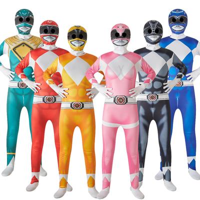 Dětský Power Dinosaur Tým Kombinéza Maska Halloweenské Cosplay Kostýmy Kluci Dívky Halloweenská Párty Zentai Rangers Role Play Oblečení