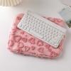 Plush Notebook Computer Sleeve Heart Pattern Protective Device Case Tablet Sleeve  Daily Commuting