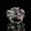 Creative Open Ring Jewelry Red Zircon Zircon Ladies Light Luxury Niche Versatile High Sense