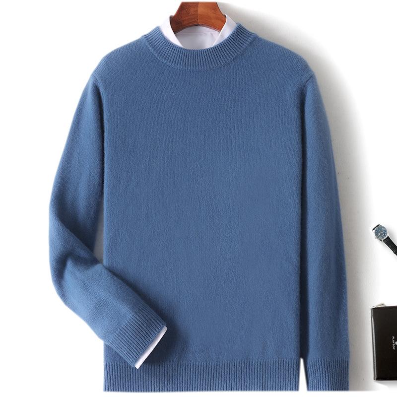 New cashmere sweater thickened semi-turtleneck pullover sweater with cashmere sweater men's inside