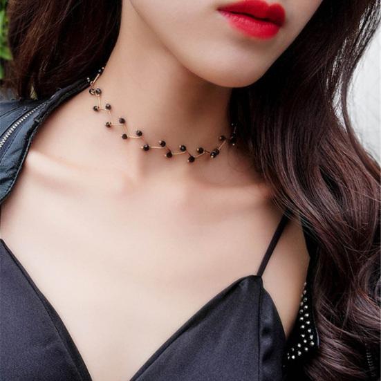Imitation Pearl Lobster Clasp Necklace Collar Women Extension Chain Adjustable Choker Necklace for Party