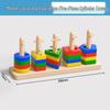 Montessori Stacking Rings: Geometric Shape Puzzle for Early Childhood Development (Ages 0-3)