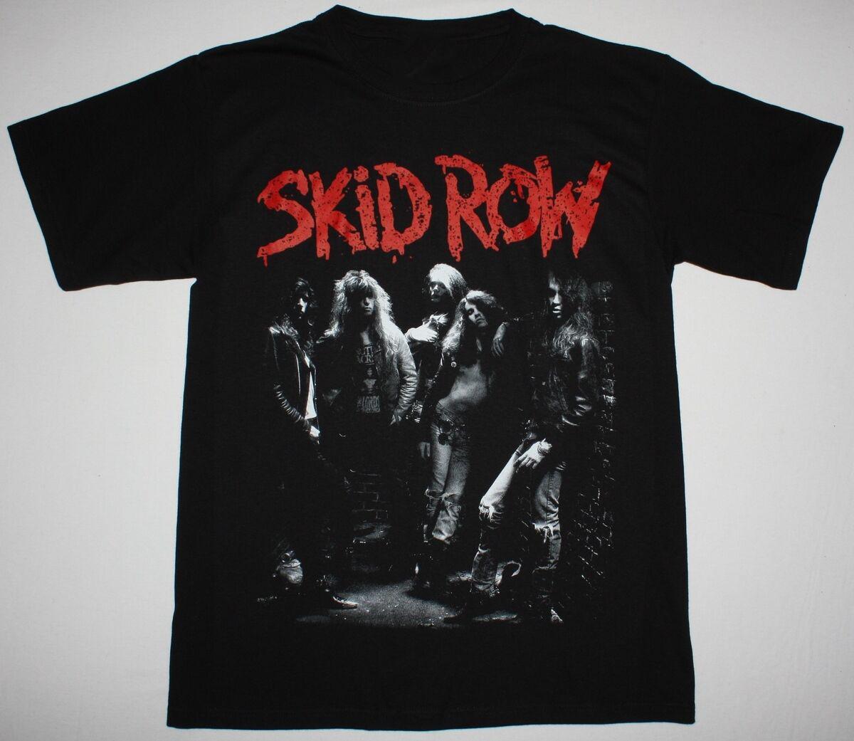 Винтажная мужская хлопковая черная футболка с коротким рукавом Skid Row S581 S разноцветный