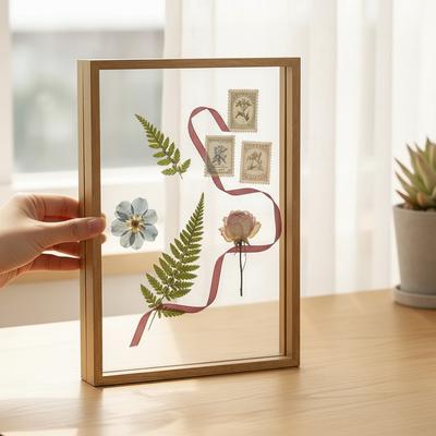 Transparenter doppelseitiger Rahmen Glas Foto Display für Blattsammlungen Heim Büro Dekor Moderne Schattenbox und Wanddekoration
