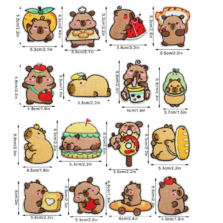 16 Pezzi Toppe Termoadesive con Disegno di Animali Cartoni Animati Ricamo Applicazione per Abbigliamento Bambini Zaini Cappelli Borse Decorazione Artigianale