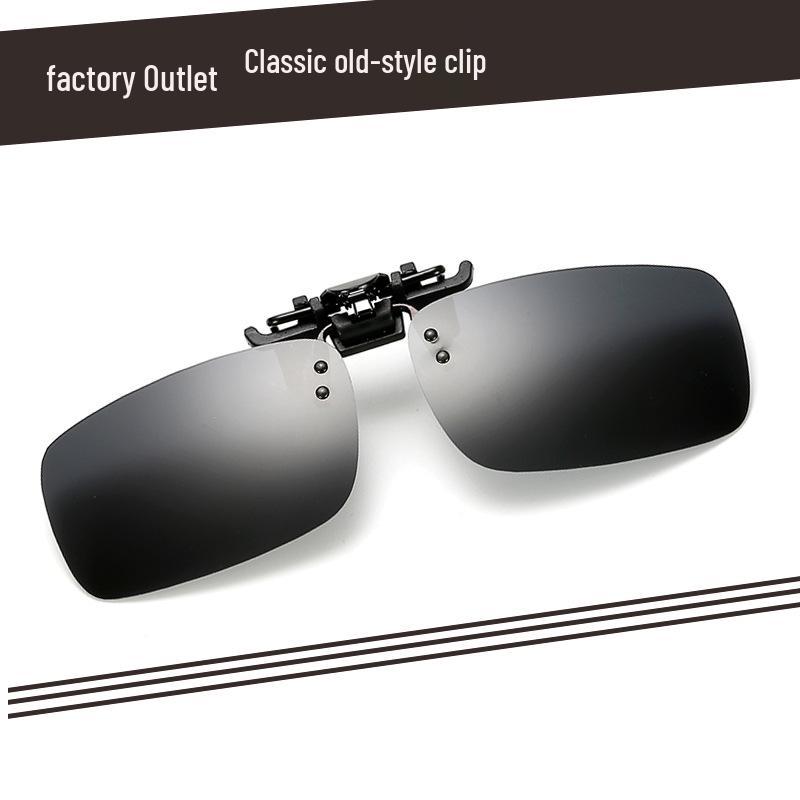 

Polarized Night & Day Flip-Up Clip-On Sunglasses for Men & Women Drivers Black Gray Lens