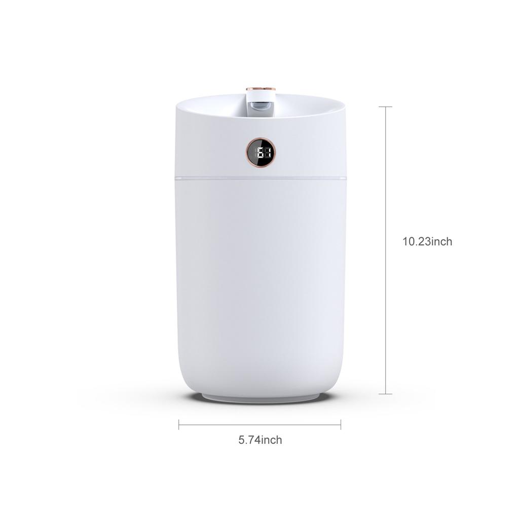 3L Nebel Luftbefeuchter Diffusor mit Feuchtigkeitsanzeige Doppeldüse Kaltnebel Luftbefeuchter Leise Bunt