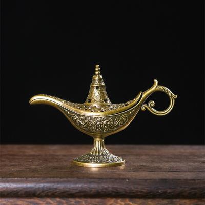 Langlebiger Räuchergefäß im Antik-Stil Luftreinigung Metall Aromaofen Geschenke Wunschlampe Aladdin Heimdeko