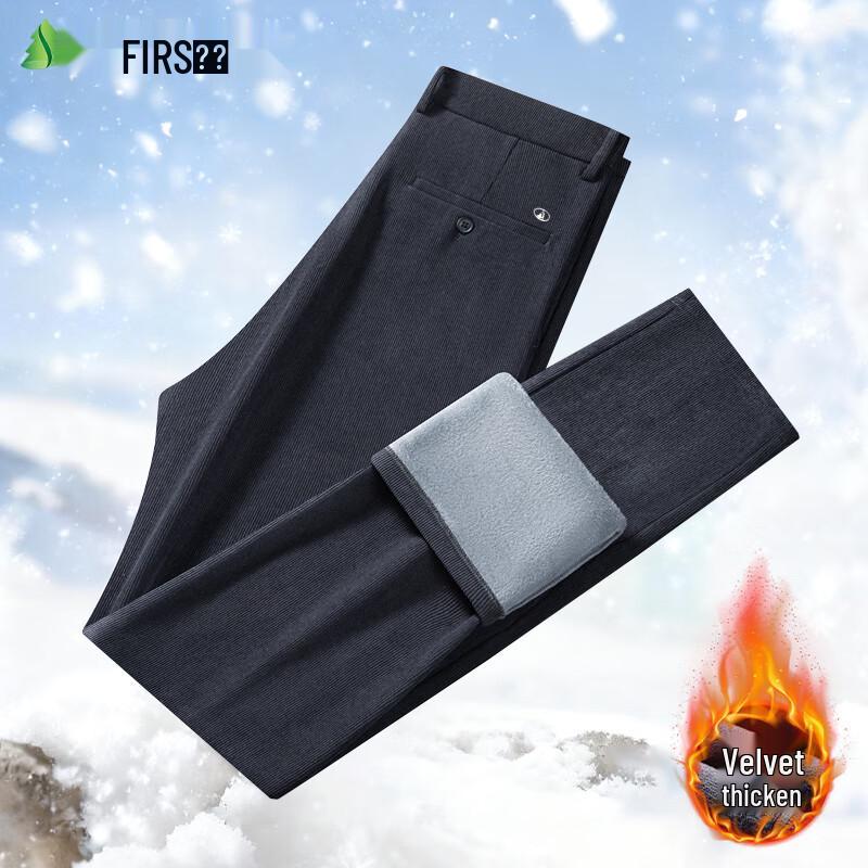 FIRS Men s Fleece-Lined Straight-Leg Business Casual Pants 38